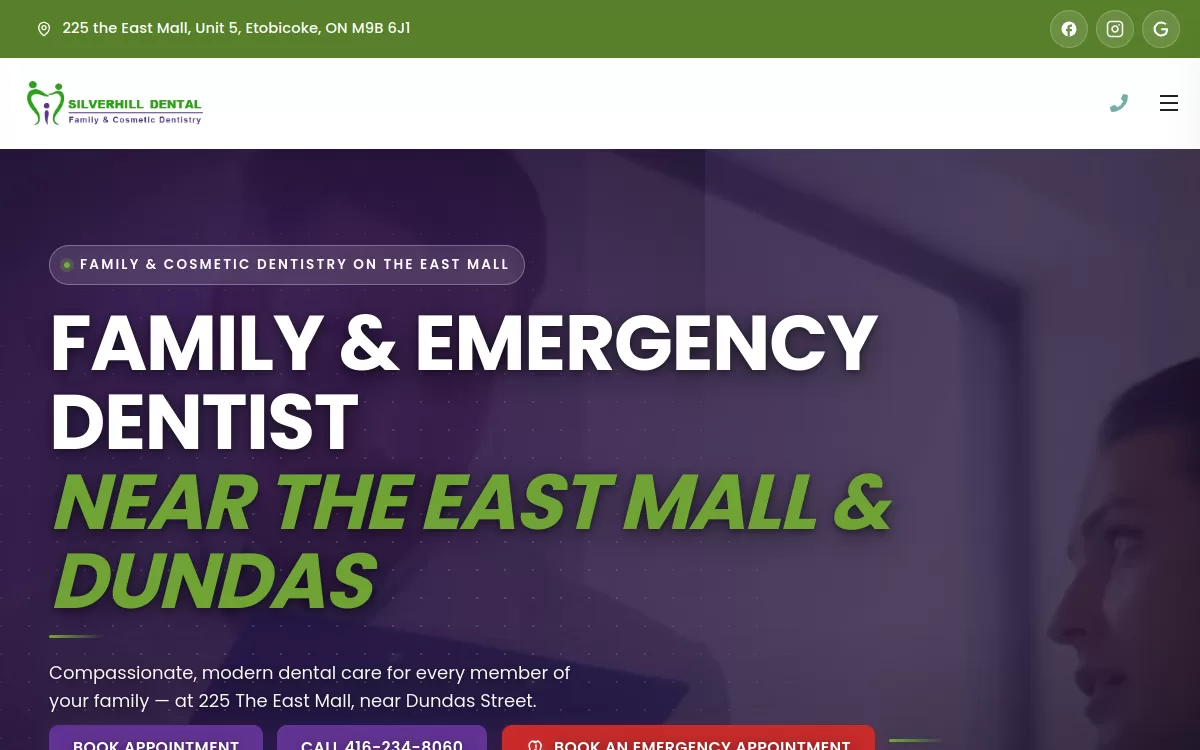 Silverhill Dental website project preview